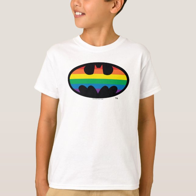 Camiseta Logo de Batman Rainbow (Anverso)