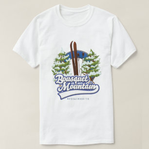 Camiseta Logo de Bousquet Mountain Massachusetts Ski