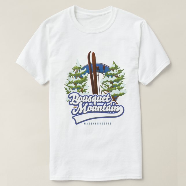 Camiseta Logo de Bousquet Mountain Massachusetts Ski (Diseño del anverso)