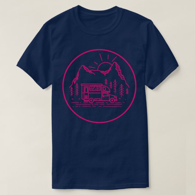 Camiseta Logo de Camping Mom Woman RV Campervan (Diseño del anverso)
