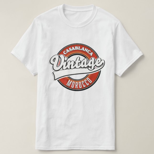 Camiseta Logo de Casablanca Marruecos Vintage (Diseño del anverso)