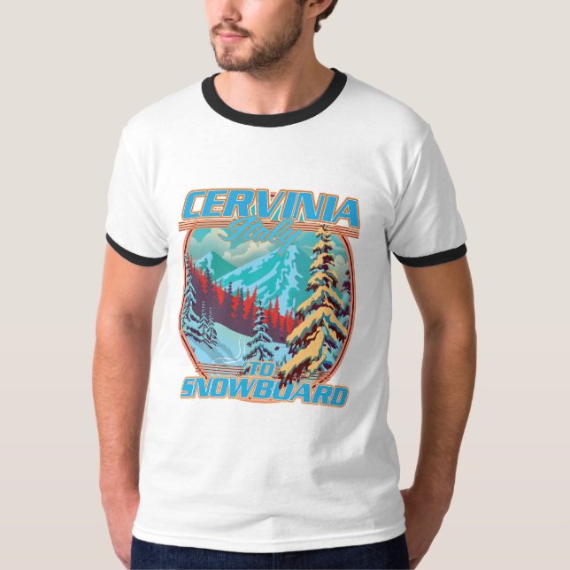 Camiseta Logo de Cervinia italy Snowboarding (Anverso)