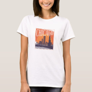 Camiseta Logo de Chicago Illinois Vintage Skyline City