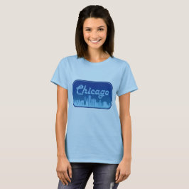 Camiseta Logo de Chicago Skyline Epic Blue Tourist