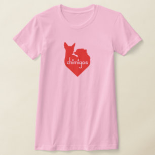 Camiseta Logo de Chihuahua Mom Love Heart Chimigos