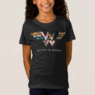 Camiseta Logo De Collage De Mujer Maravilla "Creer En La Ma