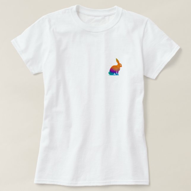Camiseta Logo de conejo arcoiris T-Shirt (Diseño del anverso)