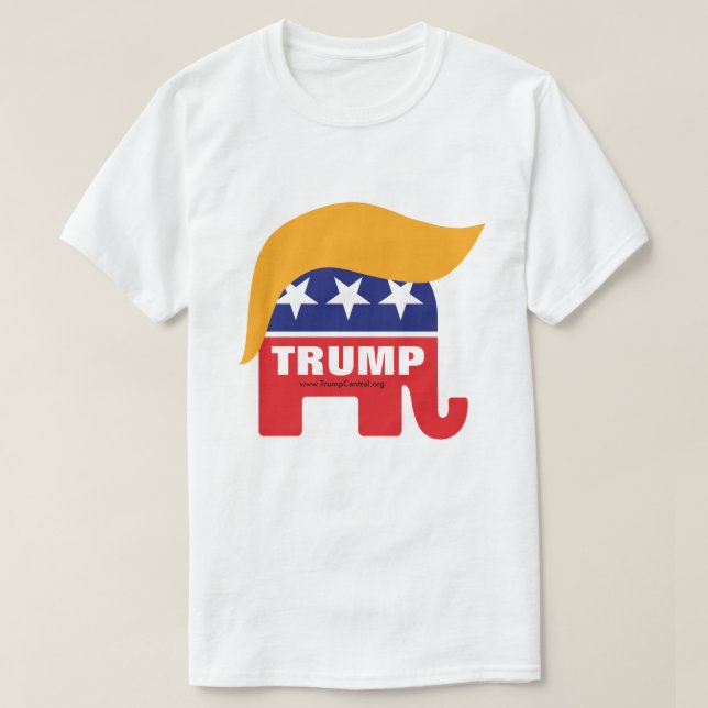Camiseta Logo de Donald Trump sobre el elefante republicano (Diseño del anverso)