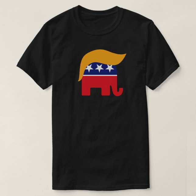 Camiseta Logo de Donald Trump sobre el elefante republicano (Diseño del anverso)