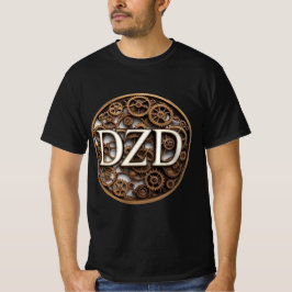 Camiseta Logo de DZD Tema Steampunk Negro