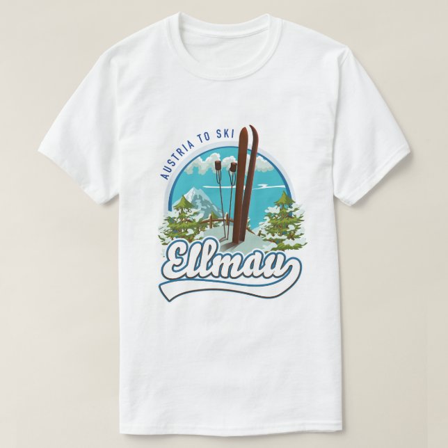 Camiseta Logo de Ellmau Austria para esquí (Diseño del anverso)