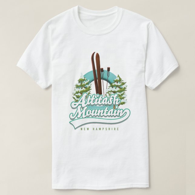 Camiseta Logo de esquí Attitash mountain new hampshire (Diseño del anverso)