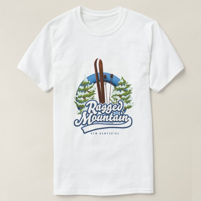 Camiseta Logo de esquí de Ragged Mountain New Hampshire (Diseño del anverso)