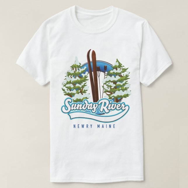 Camiseta Logo de esquí de Sunday River Newry Maine (Diseño del anverso)