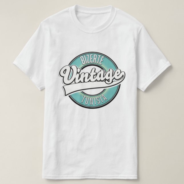 Camiseta Logo de estilo vintage de Bizerte tunisia (Diseño del anverso)