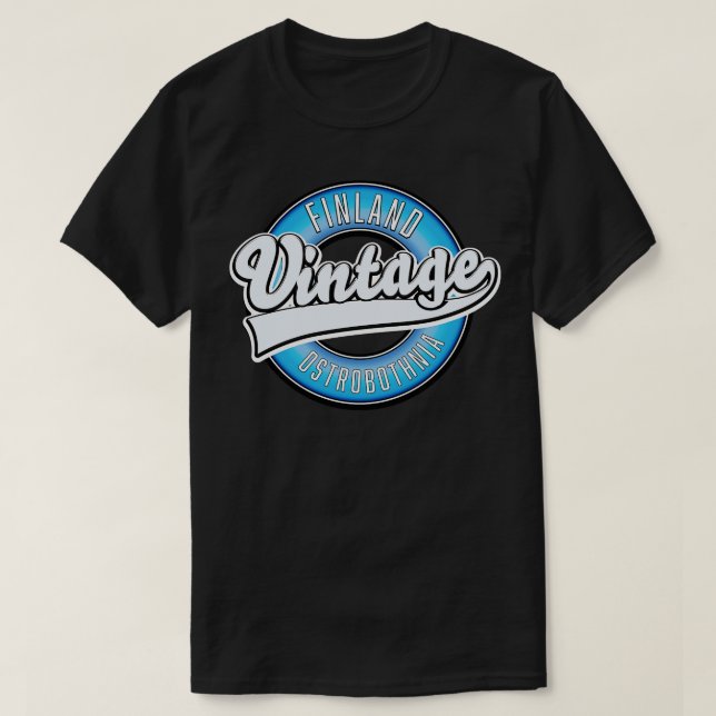 Camiseta Logo de estilo vintage de Ostrobothnia Finlandia (Diseño del anverso)