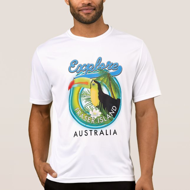 Camiseta Logo de exploración de la isla Fraser Australia (Anverso)