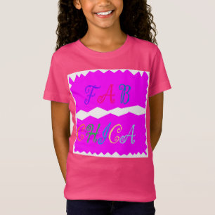 Camiseta Logo de Fab Chica en una moda rosa intenso y bonit