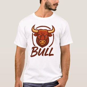Camiseta Logo de Fierce Bull Head, Creative Mascot BULL