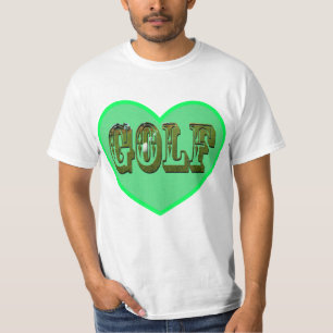 Camiseta Logo De Golf En Un Corazón De Amor Verde,