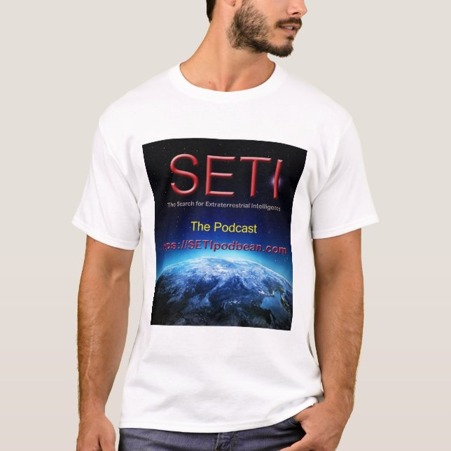 Camiseta LOGO DE habas de podcast SETI (Anverso)