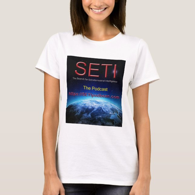 Camiseta LOGO DE habas de podcast SETI (Anverso)