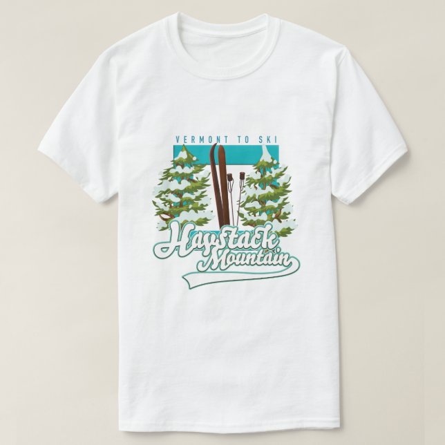 Camiseta Logo de Haystack Mountain Vermont USA Ski (Diseño del anverso)