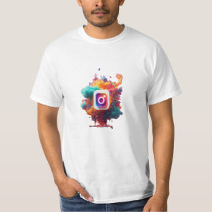 Camiseta logo de instagram en un hermoso tornado colorido