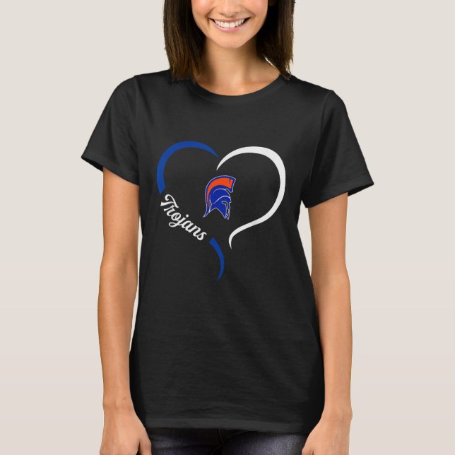 Camiseta Logo de James Island Charter Trojans Media Heart S (Anverso)