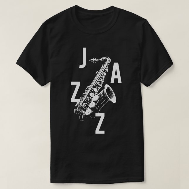 Camiseta Logo de Jazz saxofón (Diseño del anverso)