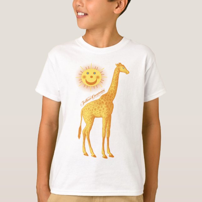 Camiseta Logo de jirafa y sol con criaturas hermanas (Anverso)