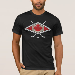 Camiseta Logo de la Bandera de Hockey de Canadá