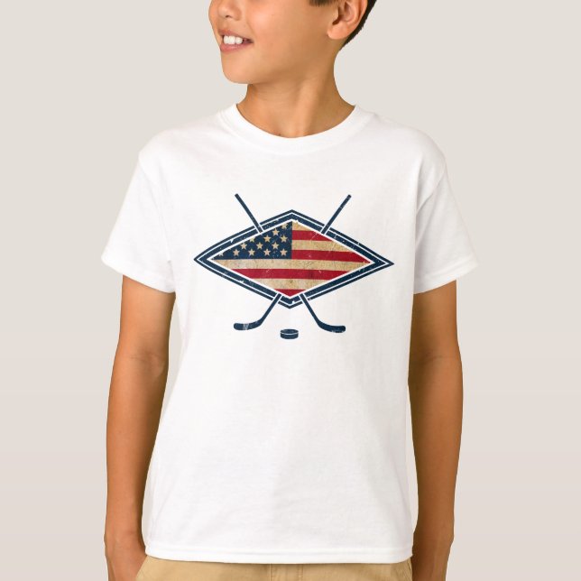 Camiseta Logo de la Bandera de Hockey de Estados Unidos (Anverso)