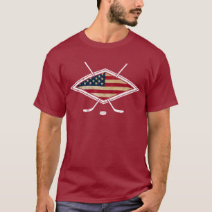 Camiseta Logo de la bandera de hockey de los Estados Unidos