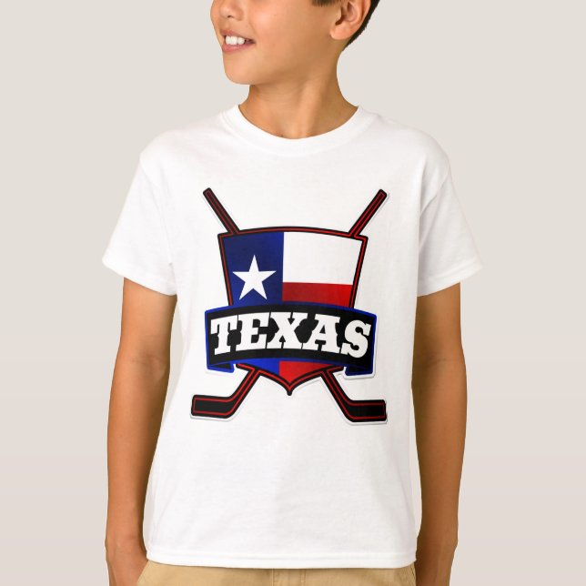 Camiseta Logo de la Bandera de Hockey de Texas (Anverso)