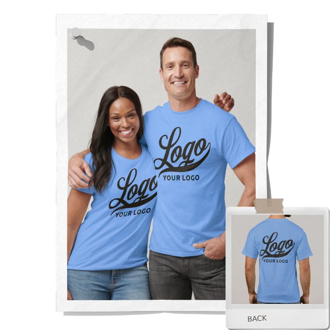 Camiseta Logo de la Compañía Azul Carolina Hombres de Negoc (Subido por el creador)