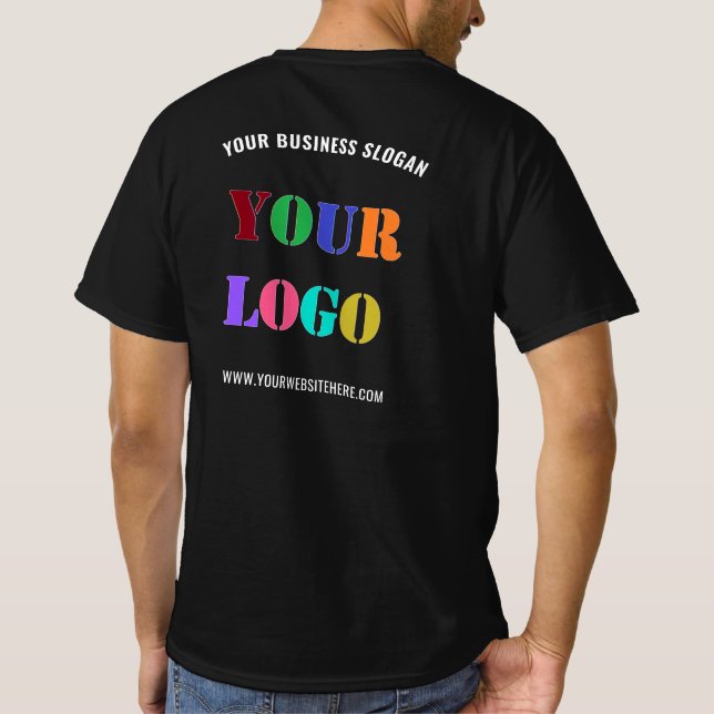 Camiseta Logo de la empresa personalizado y envía mensajes  (Reverso)