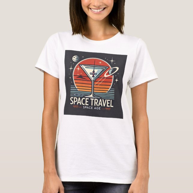 Camiseta Logo de la era espacial Martini Space Travel 1957 (Anverso)