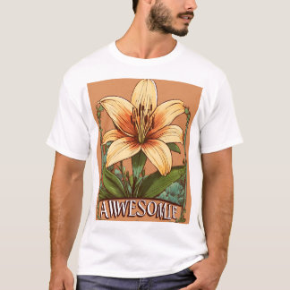 Camiseta Logo de la flor de Lily con la palabra diseño impr