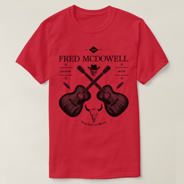 Camiseta Logo de la guitarra acústica Fred McDowell (Diseño del anverso)