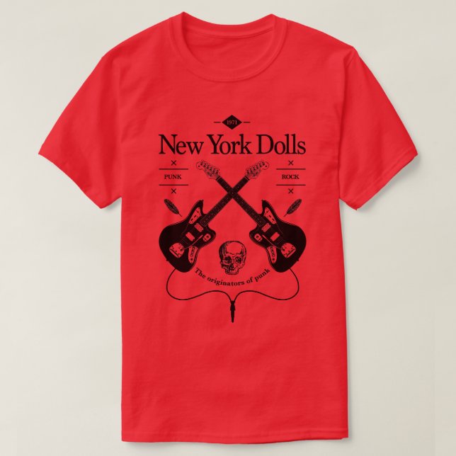 Camiseta Logo de la guitarra de las muñecas de Nueva York (Diseño del anverso)