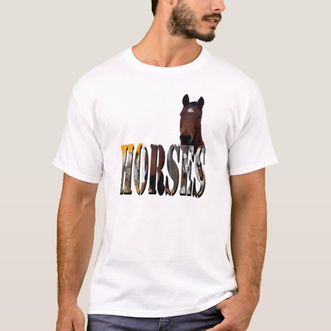 Camiseta Logo De La Imagen De Caballo Y Caballo De Castaño, (Anverso)