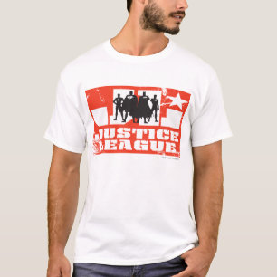 Camiseta Logo de la Liga de la Justicia y siluetas de carac