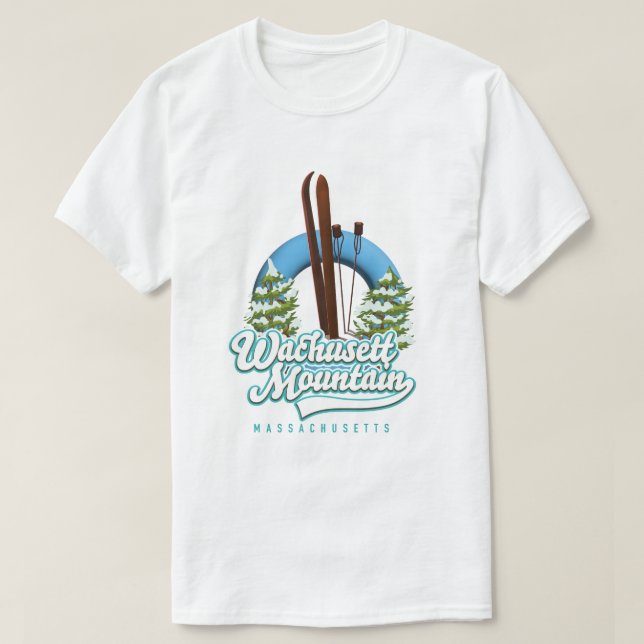 Camiseta Logo de la montaña Wachusett Mountain Massachusett (Diseño del anverso)