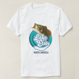 Camiseta Logo de la pesca en el lago Erie Norteamérica