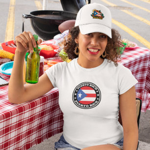 Camiseta Logo de la Ronda Bandera Nacional de Puerto Rico