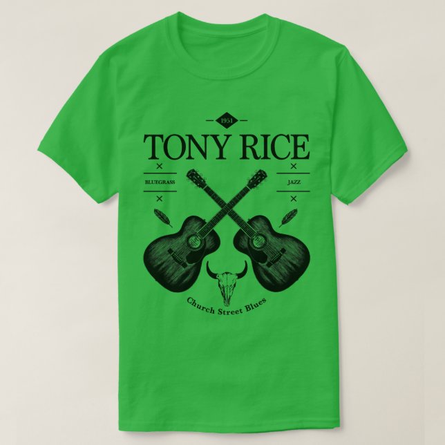 Camiseta Logo de la Viñeta de Guitarra Acústica de Tony Ric (Diseño del anverso)