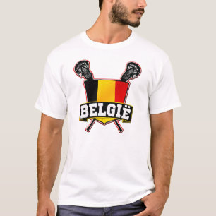 Camiseta Logo de Lacrosse de la bandera belga con impresión