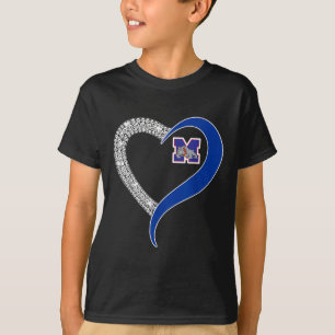 Camiseta Logo de Mason Bulldoges Diamond Heart Hs