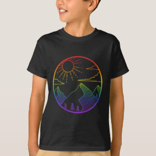Camiseta Logo de Montaña al Aire Libre Orgullo Sutil Paseo